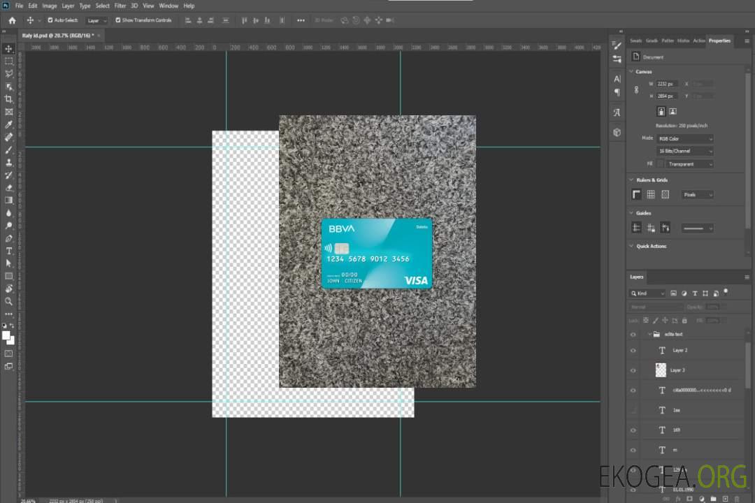 Photolook de la carte de débit Visa Argentine BBVA template Photolook de la carte de débit Visa Argentine BBVA template